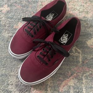 Vans Burgundy Canvas Sneakers